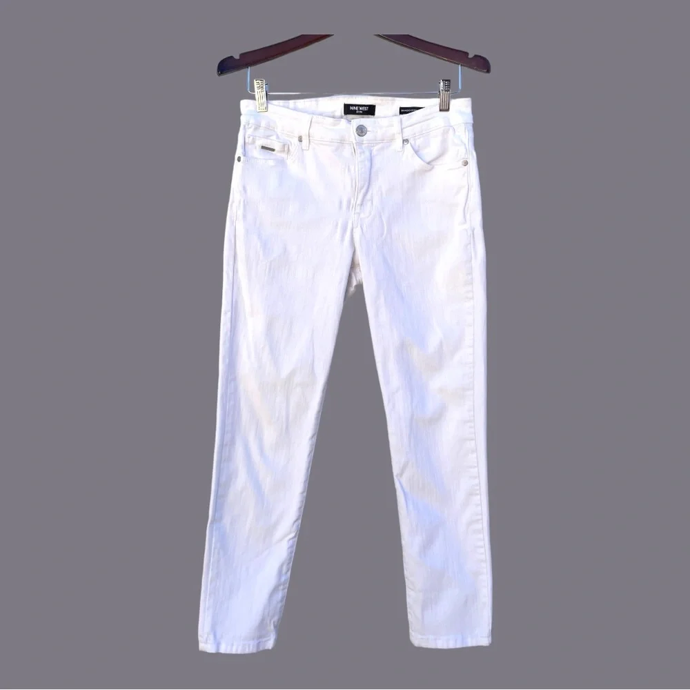 NINE WEST Women's Gramercy Skinny Ankle Length Jean White Size 6 - Picture 2 of 8